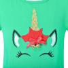 Sunny Fashion Girls Dress Christmas Santa Hat Long Sleeve Party Dress Size 6-12(Green Unicorn)