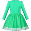 Sunny Fashion Girls Dress Christmas Santa Hat Long Sleeve Party Dress Size 6-12(Green Unicorn)
