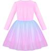 Sunny Fashion Girls Dress Christmas Santa Hat Long Sleeve Party Dress Size 6-12(Pink Butterfly)
