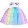Sunny Fashion Girls Dress Christmas Santa Hat Long Sleeve Party Dress Size 6-12(Rainbow Butterfly)
