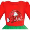 Sunny Fashion Girls Dress Christmas Santa Hat Long Sleeve Party Dress Size 6-12(Red)