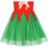 Sunny Fashion Girls Dress Christmas Santa Hat Long Sleeve Party Dress Size 6-12(Red Green Reindeer Star)