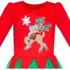 Sunny Fashion Girls Dress Christmas Santa Hat Long Sleeve Party Dress Size 6-12(Red Green Reindeer Star)