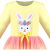 Sunny Fashion Girls Dress Christmas Santa Hat Long Sleeve Party Dress Size 6-12(Yello Bunny)