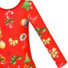 Sunny Fashion Girls Dress Christmas Tree Xmas Stockings Holiday Size 4-10(Red)