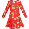 Sunny Fashion Girls Dress Christmas Tree Xmas Stockings Holiday Size 4-10(Red)