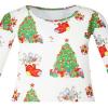 Sunny Fashion Girls Dress Christmas Tree Xmas Stockings Holiday Size 4-10(White)