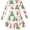 Sunny Fashion Girls Dress Christmas Tree Xmas Stockings Holiday Size 4-10(White)