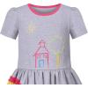 Sunny Fashion Girls Dress Colorful Striped Knitted Cotton Stretch School(Gray)