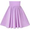 Sunny Fashion Girls Dress Colorful Striped Knitted Cotton Stretch School(Purple)