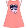 Sunny Fashion Girls Dress Cotton Casual Star Embroidered Violet Red Size 3-7(Light Orange)