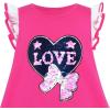 Sunny Fashion Girls Dress Cotton Casual Star Embroidered Violet Red Size 3-7(Pink)