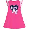 Sunny Fashion Girls Dress Cotton Casual Star Embroidered Violet Red Size 3-7(Pink)
