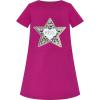 Sunny Fashion Girls Dress Cotton Casual Star Embroidered Violet Red Size 3-7(Purple)
