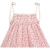 Sunny Fashion Girls Dress Cotton Flower Square Collar A Line Ruffle Flare(Pink Beige Flower)