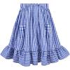 Sunny Fashion Girls Dress Denim Short Sleeve School Uniform Size 5-12(Blue Plaid)