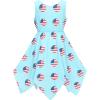 Sunny Fashion Girls Dress Flower Print Hanky Hem Princess Size 7-14(American Flag Blue)