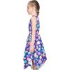 Sunny Fashion Girls Dress Flower Print Hanky Hem Princess Size 7-14(Blue Easter Eggs)