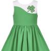 Sunny Fashion Girls Dress Flower Print Hanky Hem Princess Size 7-14(Green)