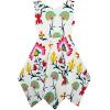 Sunny Fashion Girls Dress Flower Print Hanky Hem Princess Size 7-14(Multi-color)