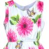 Sunny Fashion Girls Dress Flower Print Hanky Hem Princess Size 7-14(Pink)