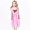 Sunny Fashion Girls Dress Flower Print Hanky Hem Princess Size 7-14(Pink Butterfly)