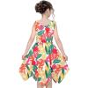 Sunny Fashion Girls Dress Flower Print Hanky Hem Princess Size 7-14(Tropical Leaf)