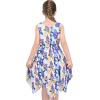 Sunny Fashion Girls Dress Flower Print Hanky Hem Princess Size 7-14(Tropical Purple)