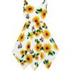Sunny Fashion Girls Dress Flower Print Hanky Hem Princess Size 7-14(Yellow)