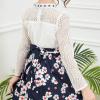 Sunny Fashion Girls Dress Green Floral Lace St Patrick Clover Party Long Sleeve(Blue)