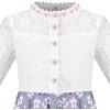 Sunny Fashion Girls Dress Green Floral Lace St Patrick Clover Party Long Sleeve(Gray)