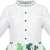 Sunny Fashion Girls Dress Green Floral Lace St Patrick Clover Party Long Sleeve(Green Leaf)