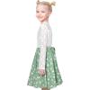 Sunny Fashion Girls Dress Green Floral Lace St Patrick Clover Party Long Sleeve(Pale Green)