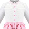 Sunny Fashion Girls Dress Green Floral Lace St Patrick Clover Party Long Sleeve(Pink Heart)