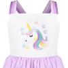 Sunny Fashion Girls Dress Ice Cream Rainbow Striped Suspender Sleeveless(Purple)