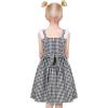 Sunny Fashion Girls Dress Ladybug Polka Dot Bow Tie(Black Plaid)