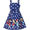 Sunny Fashion Girls Dress Ladybug Polka Dot Bow Tie(Blue Dot)