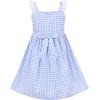 Sunny Fashion Girls Dress Ladybug Polka Dot Bow Tie(Blue Plaid)