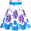 Sunny Fashion Girls Dress Ladybug Polka Dot Bow Tie(Blue Polka Dot)