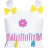 Sunny Fashion Girls Dress Ladybug Polka Dot Bow Tie(Colorful Flowers)