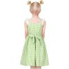 Sunny Fashion Girls Dress Ladybug Polka Dot Bow Tie(Green Plaid)
