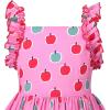 Sunny Fashion Girls Dress Ladybug Polka Dot Bow Tie(Pink Apple)