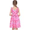 Sunny Fashion Girls Dress Ladybug Polka Dot Bow Tie(Pink Apple)
