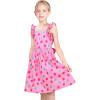 Sunny Fashion Girls Dress Ladybug Polka Dot Bow Tie(Pink Apple)