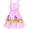 Sunny Fashion Girls Dress Ladybug Polka Dot Bow Tie(Pink Castle)