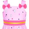 Sunny Fashion Girls Dress Ladybug Polka Dot Bow Tie(Pink Castle)
