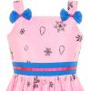 Sunny Fashion Girls Dress Ladybug Polka Dot Bow Tie(Pink and Blue)