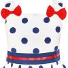 Sunny Fashion Girls Dress Ladybug Polka Dot Bow Tie(White)