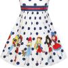 Sunny Fashion Girls Dress Ladybug Polka Dot Bow Tie(White)