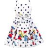 Sunny Fashion Girls Dress Ladybug Polka Dot Bow Tie(White)